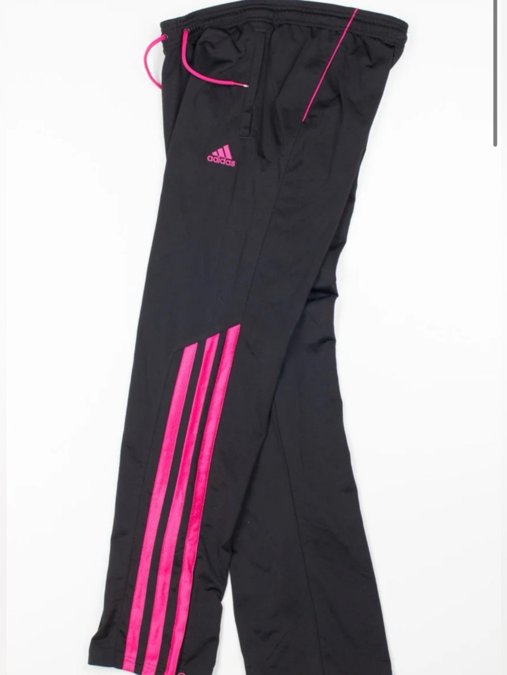 Adidas 3 Stripe Track Pants with Pink Accents